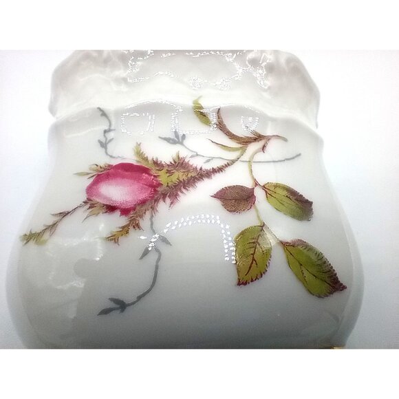 Winterling Germany Cigarette Holder Vanity Dish Gold Trim Rosebud Porcelain - Picture 5 of 15